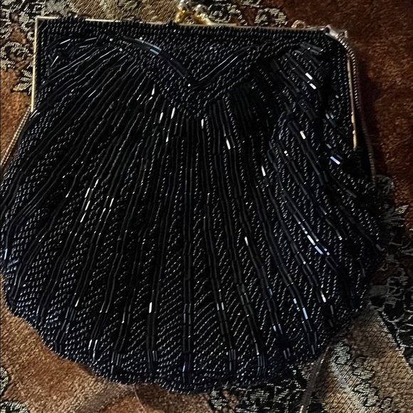 Stylish Black Beaded Evening Bag - Picture 4 of 4
